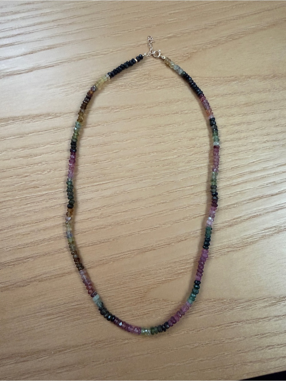 NWT 14K Jia Jia Watermelon Tourmaline Gemstone Beaded Necklace